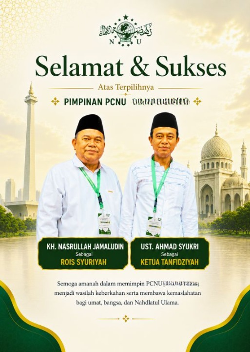 PCNU  Pengurus Cabang Kabupaten Kupang Rois Syuriyah KH Nasrullah Jamaludin dan Ketua Tanfidziyah Ust Ahmad Syukri